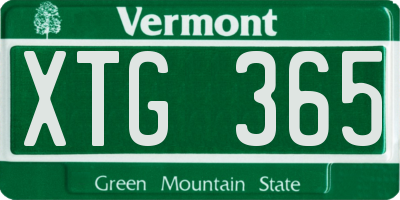 VT license plate XTG365
