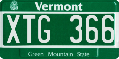 VT license plate XTG366