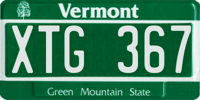 VT license plate XTG367
