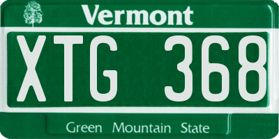 VT license plate XTG368