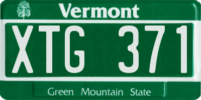 VT license plate XTG371
