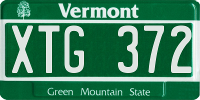 VT license plate XTG372