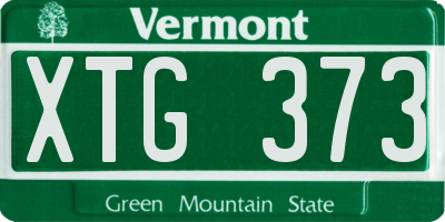 VT license plate XTG373