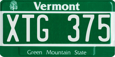 VT license plate XTG375
