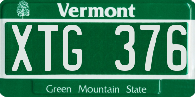 VT license plate XTG376