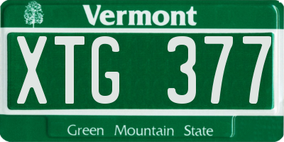 VT license plate XTG377