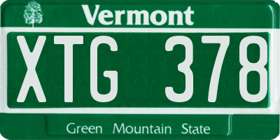 VT license plate XTG378
