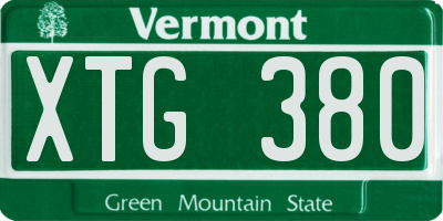 VT license plate XTG380