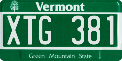 VT license plate XTG381
