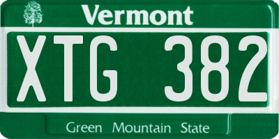 VT license plate XTG382