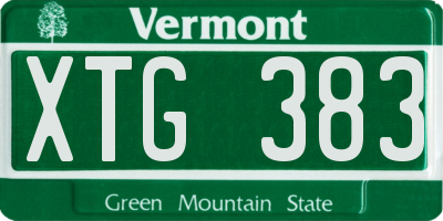 VT license plate XTG383