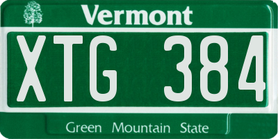 VT license plate XTG384