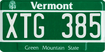 VT license plate XTG385