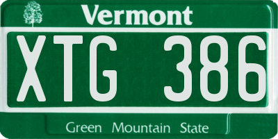 VT license plate XTG386