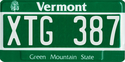 VT license plate XTG387