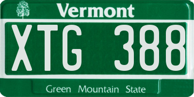 VT license plate XTG388