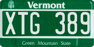 VT license plate XTG389