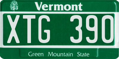 VT license plate XTG390