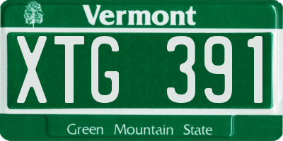 VT license plate XTG391