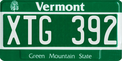 VT license plate XTG392