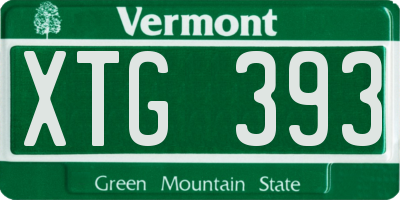 VT license plate XTG393