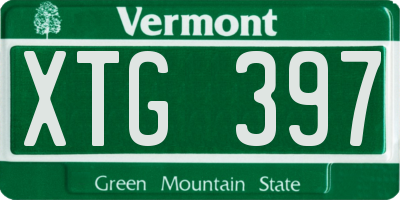 VT license plate XTG397