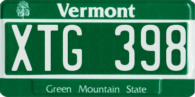 VT license plate XTG398