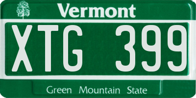 VT license plate XTG399