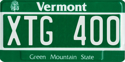 VT license plate XTG400