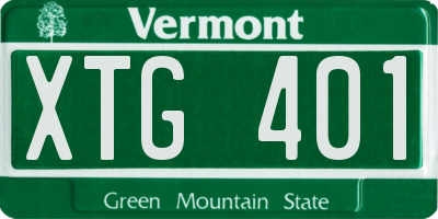VT license plate XTG401