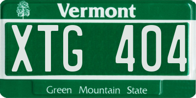 VT license plate XTG404