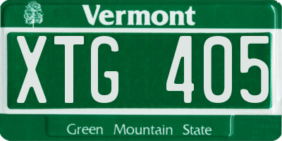 VT license plate XTG405