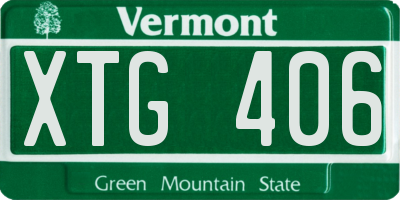 VT license plate XTG406