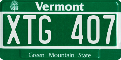 VT license plate XTG407