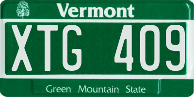 VT license plate XTG409