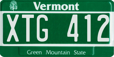 VT license plate XTG412