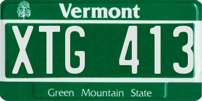 VT license plate XTG413