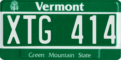 VT license plate XTG414