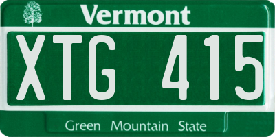 VT license plate XTG415