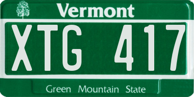 VT license plate XTG417