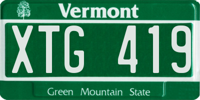 VT license plate XTG419