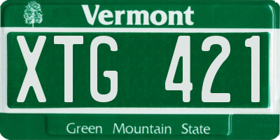 VT license plate XTG421