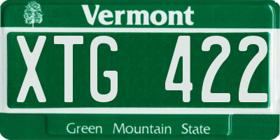 VT license plate XTG422