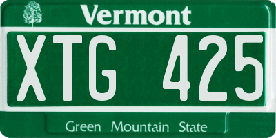 VT license plate XTG425