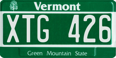 VT license plate XTG426