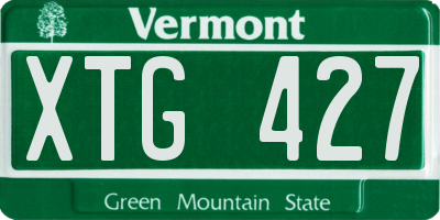 VT license plate XTG427