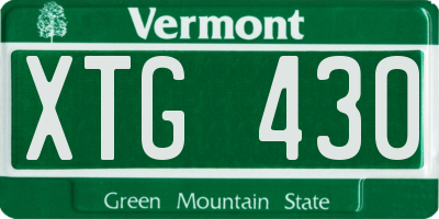 VT license plate XTG430