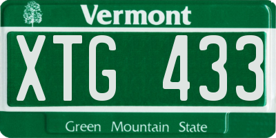 VT license plate XTG433