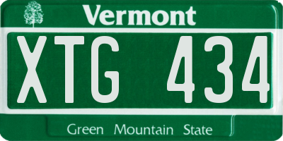 VT license plate XTG434