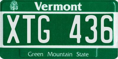 VT license plate XTG436